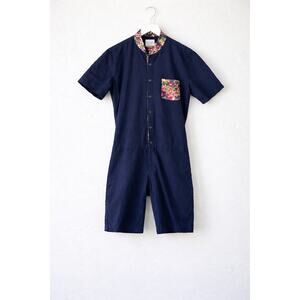 Romper Jack Navy Blue Floral Detail Romper Large
